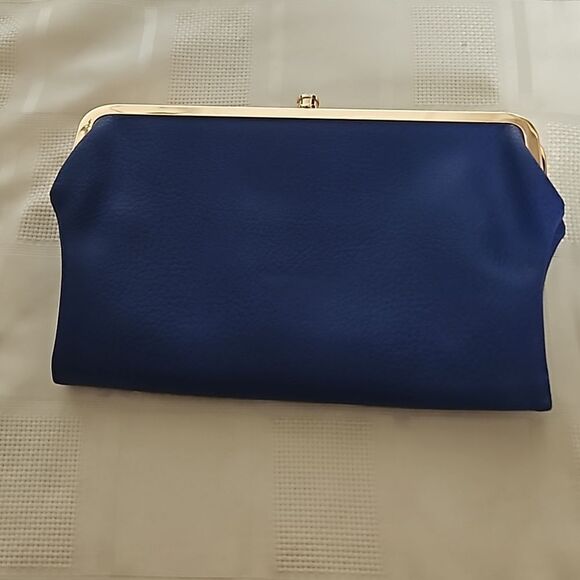 Ampere Creations Vegan Leather Clutch Purse Royal Blue & Gold - Picture 16 of 16